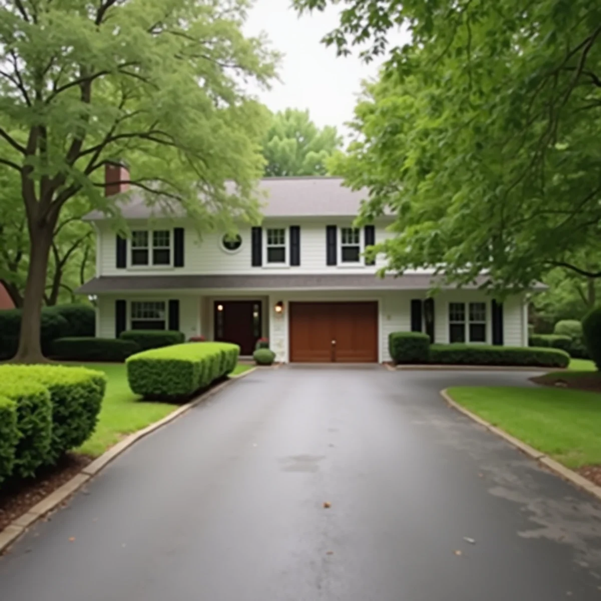 1960s suburban split-level home on tree-lined street in Deerfield, IL