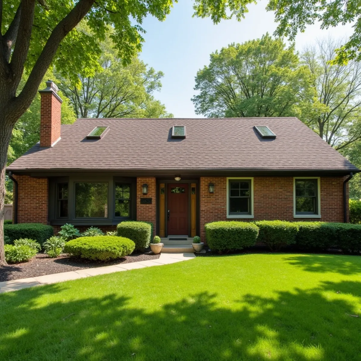 1950s brick ranch home in Northbrook Gardens neighborhood
